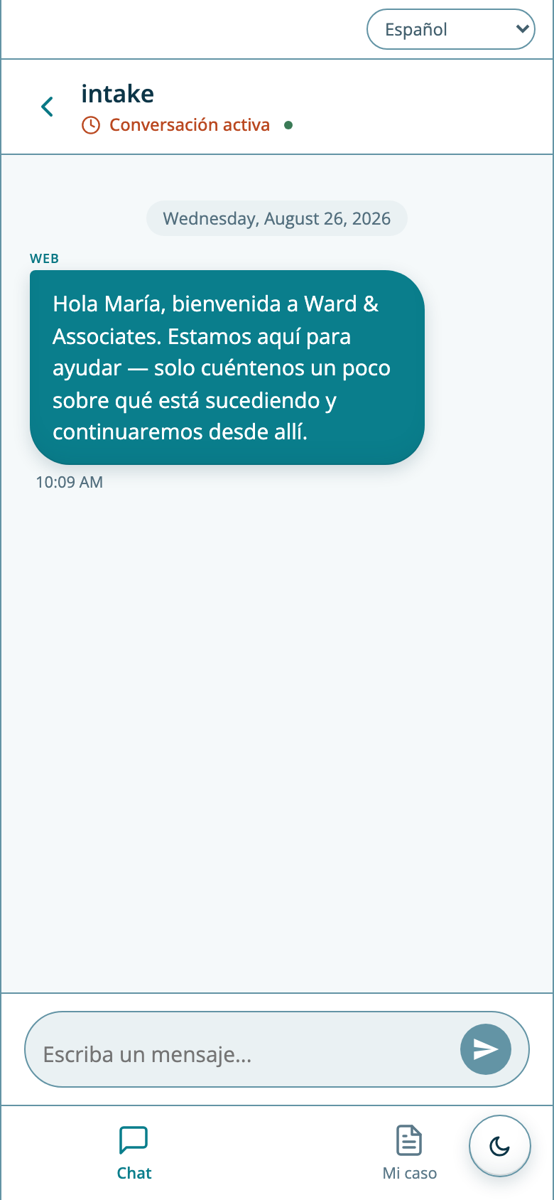 The client conversation, in Spanish